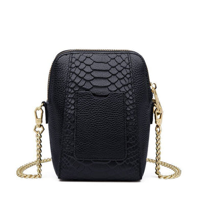 Mini Bag Genuine Leather Serpentine Pattern Bag Crossbody Purse 11*7*17CM 1Strap