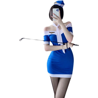 Women Sexy Lingerie Police Uniform Office Lady Dress Stewardess Cosplay Costume