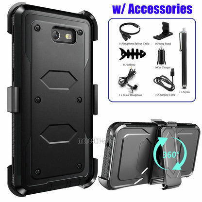 For Samsung Galaxy J7 2017 Sky Pro Rugged Clip Holder Case Cover, w/ Accessories