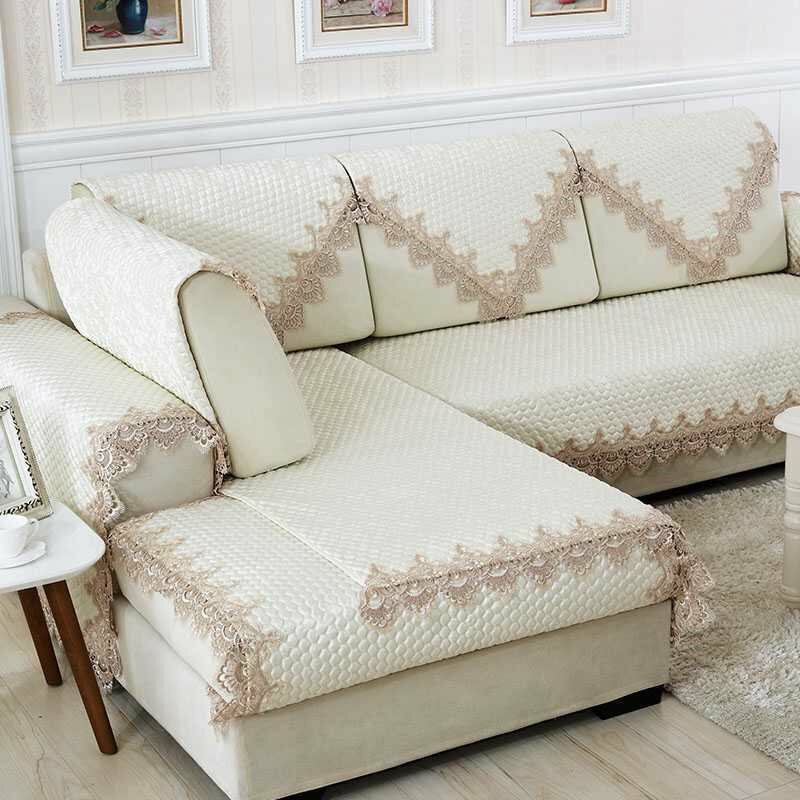 Lace Quilted Jacquard Sofa Cover Slipcover Anti-slip Couch Recliner Protector