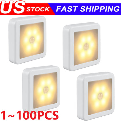 Motion Sensor LED Night Light Battery Powered Indoor Closet Cabinet Wall Cabinet