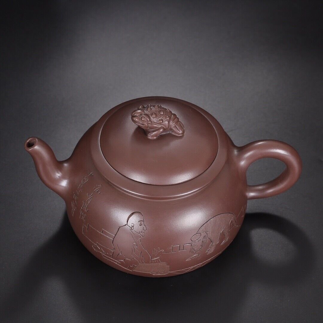 Chinese Yixing Zisha Clay Handmade Exquisite Teapot （纳财 底款：顾景舟，范曾）