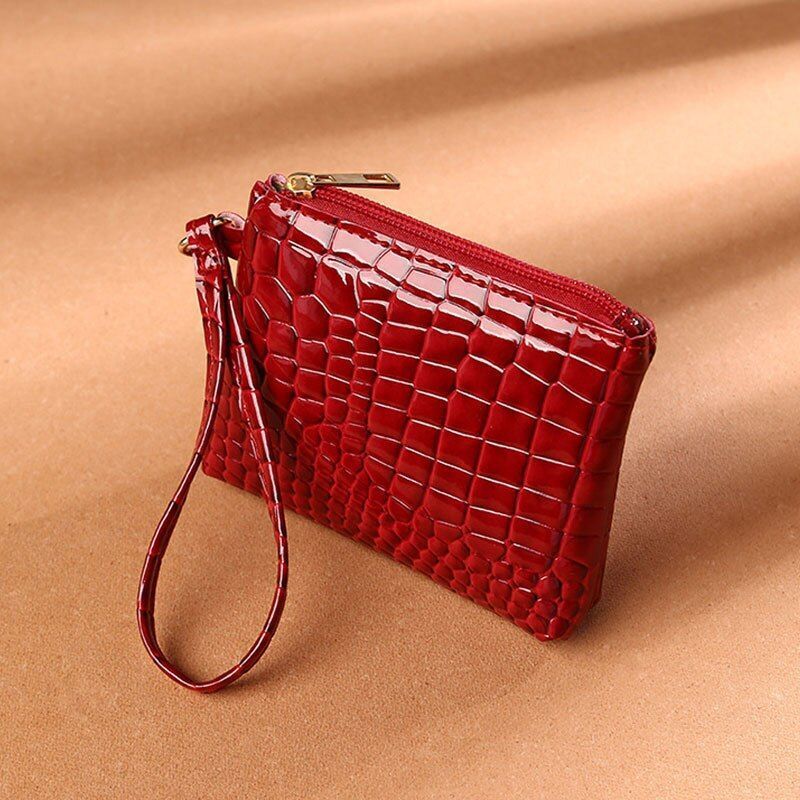 Synthetic Leather Wallet Clutch Bag Wrist Strap Handbag Cash Holder 19*11*1.5 Cm