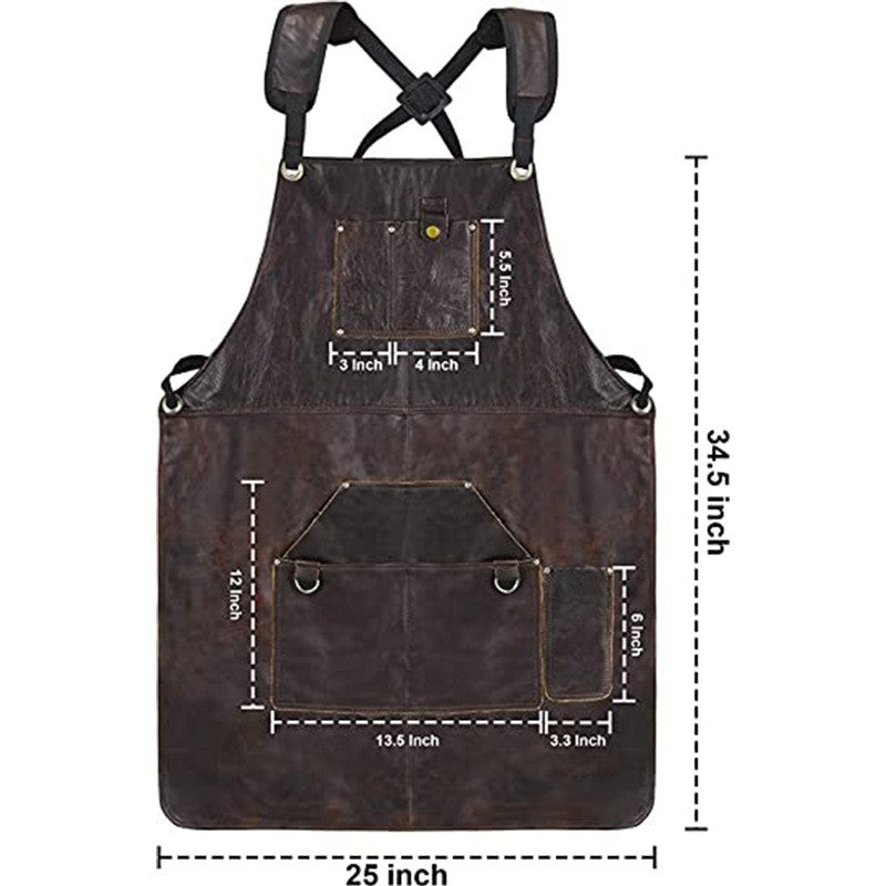 Unisex Leather Apron Heavy Duty Protective Workwear for Workwear Woodworker