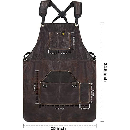Unisex Leather Apron Heavy Duty Protective Workwear for Workwear Woodworker