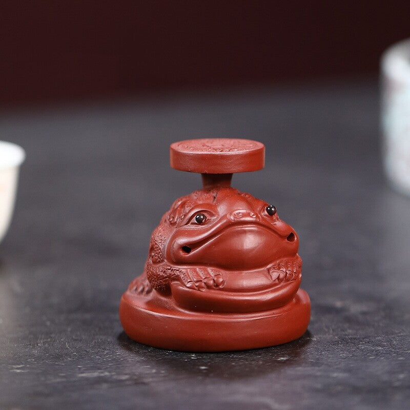 Chinese Zisha Purple Clay Tea Pet Toad Holder For Lid Of Pot Tea Accessories New