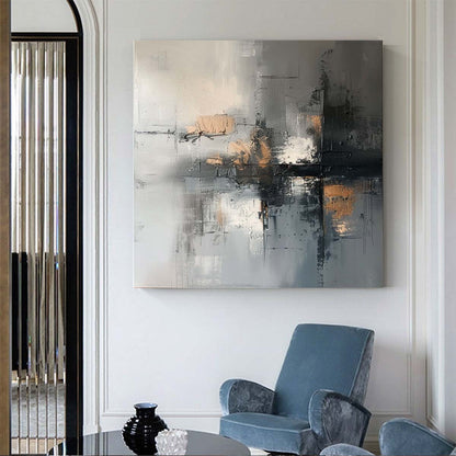 grey Hand Painted Abstract Painting Texture Acrylic Modern Art Oil Painting