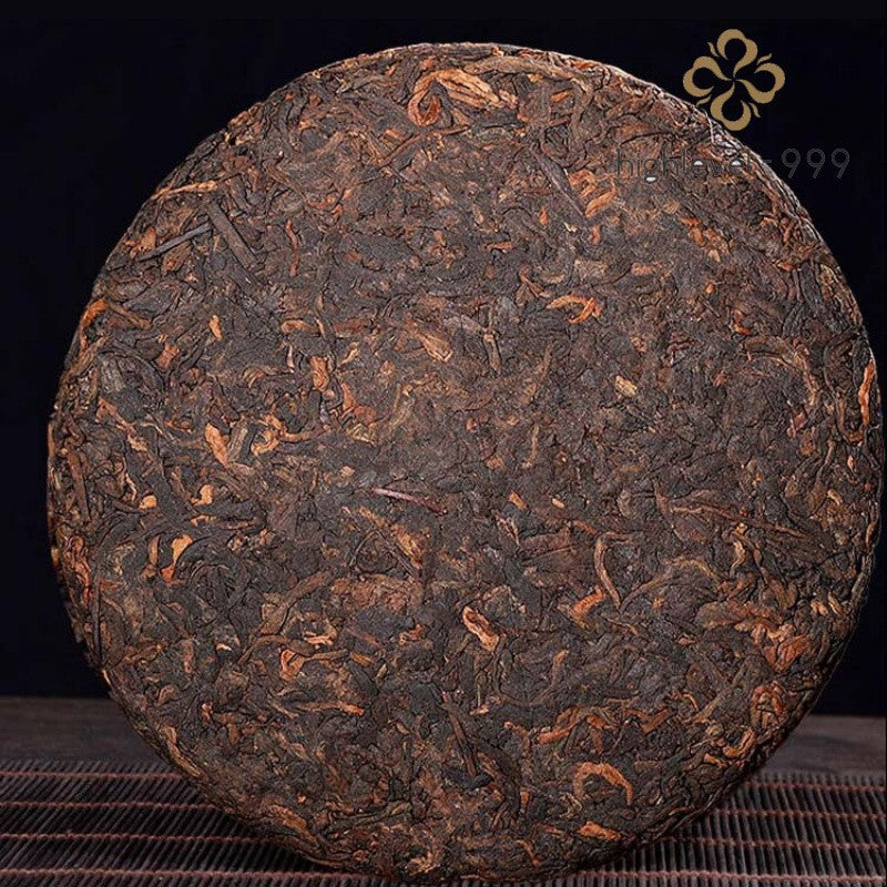 357g Ripe Pu'er Cake Yunnan Menghai Ancient Tree Qizi Grade Compressed Tea