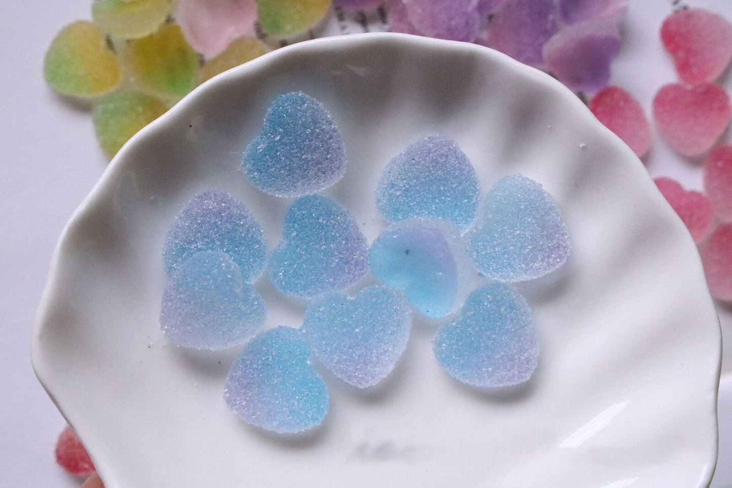 Nail Art Decals 20-100Pcs 3D Heart Charms Clear Acrylic DIY Manicure Accessories
