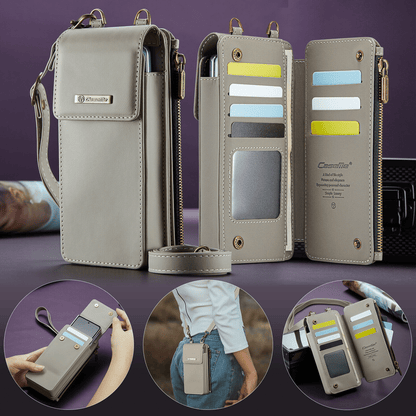 Crossbody Wristlet Wallet Case PU Leather for Samsung Galaxy Z Fold 3/4/5/6/7/8