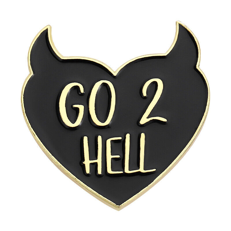 Punk Letter Enamel Pin Lapel Collar Pin Corsage Round Brooch Bag Hat Accessories