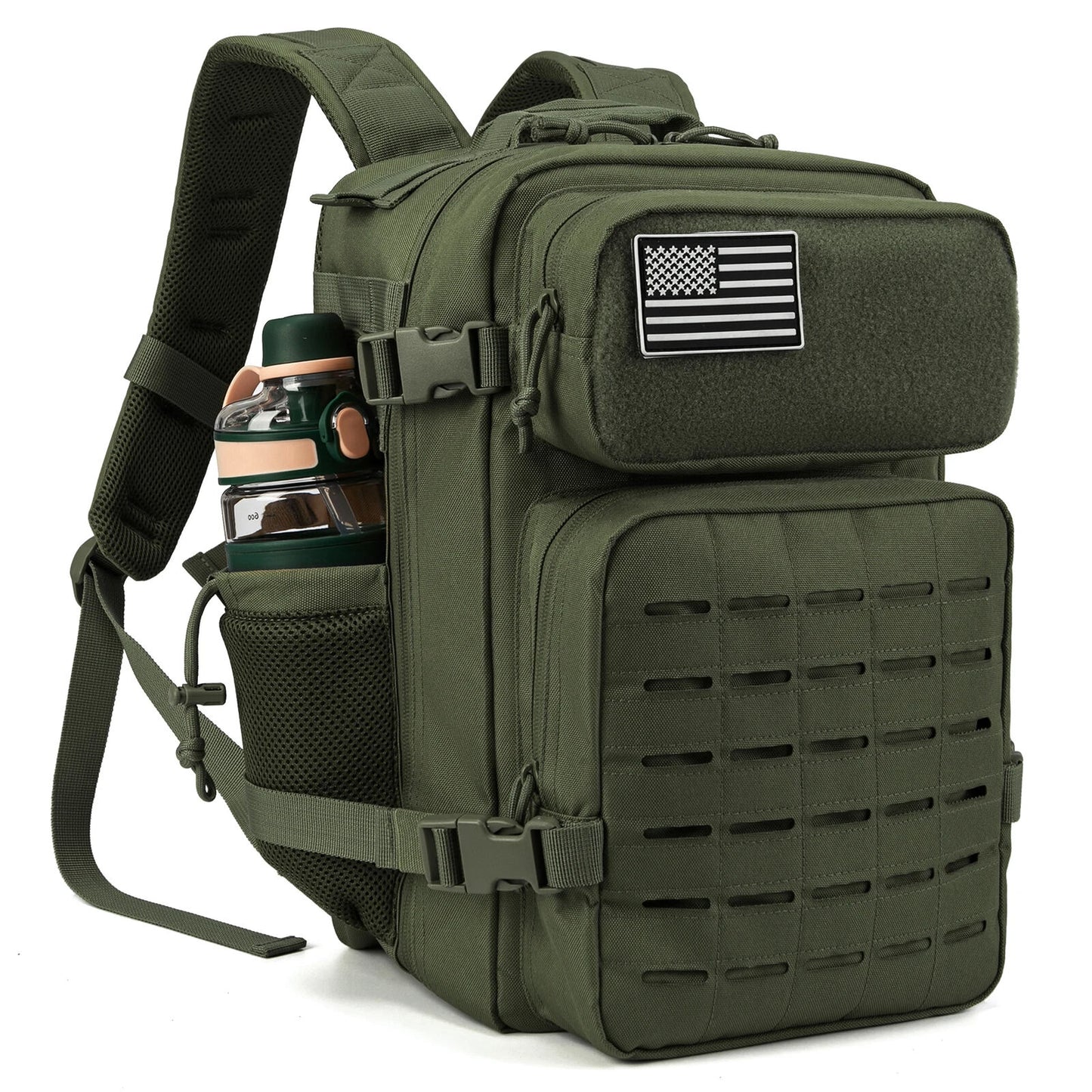 Tactical Backpacks for Men Army Daypack Bug Out Bag Gym Rucksack Cup Holders