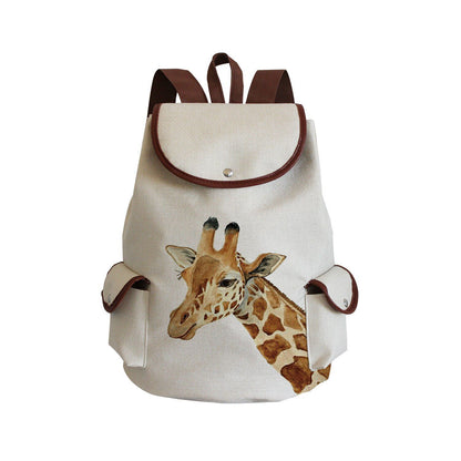 Large Traveling Backpack Watercolor Animal Print Purse Portable Traveling Bags