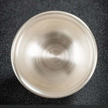 Traditional Craft Handmade Teacup Pure Silver Master Cup 999 Sterling Cerami Cup