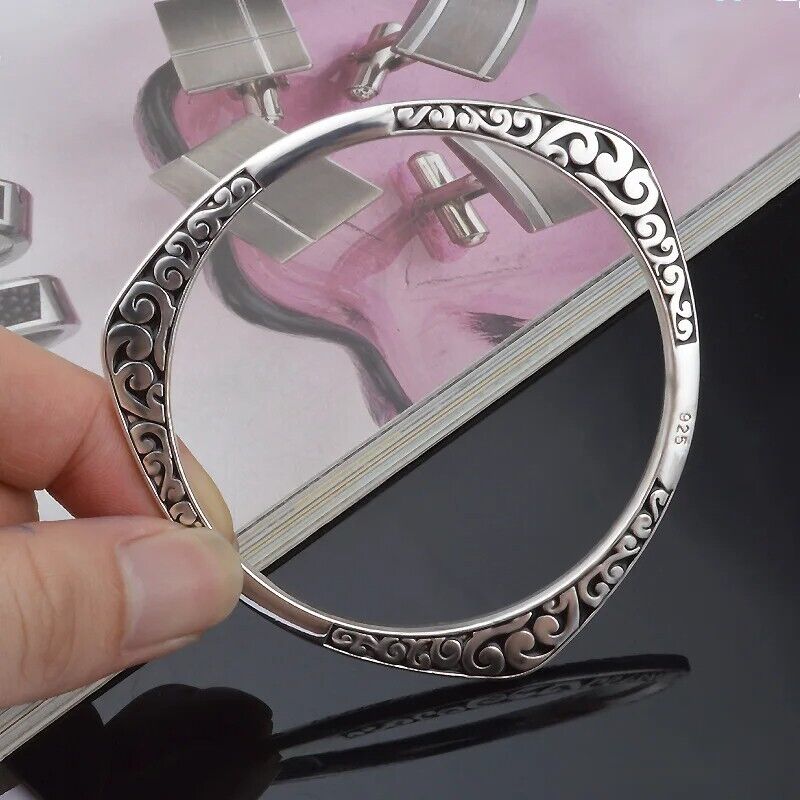 Women Cuff Bracelet Sterling Tibetan Silver Bangle Vintage Style Fashion Jewelry