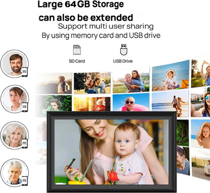 15.6 inch built in 32GB/64GB WiFi Large touch ips digital photo frame 1920*1080