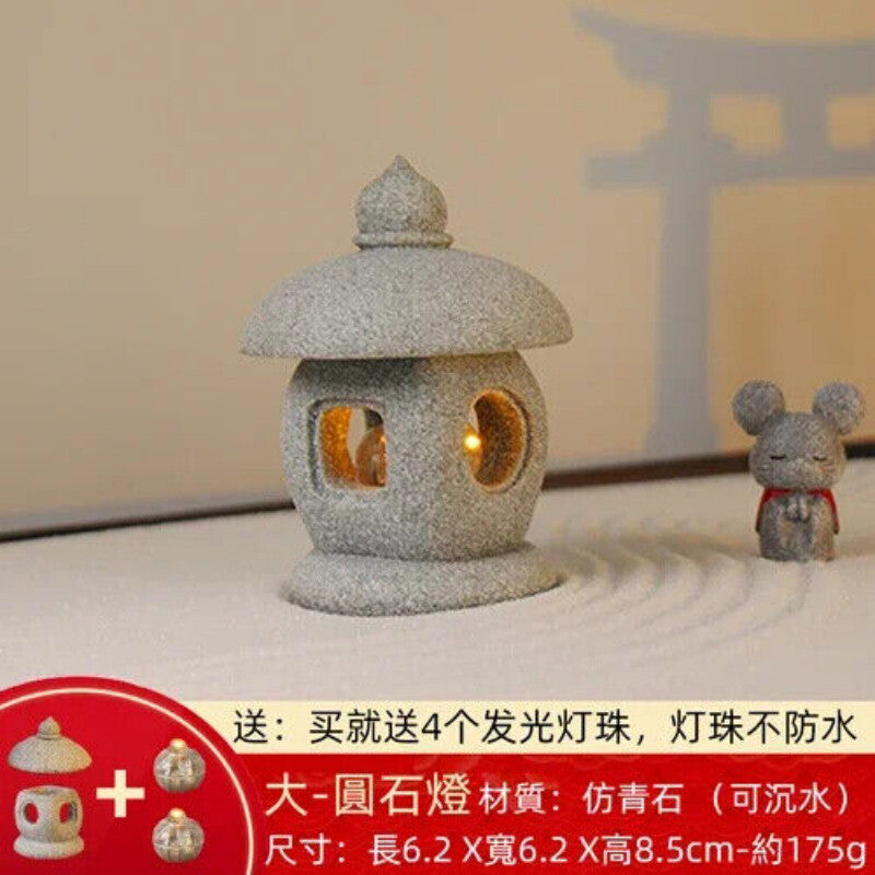 Landscape Fish Tank Micro Japanese Stone Lantern Sand Table Mini Decoration