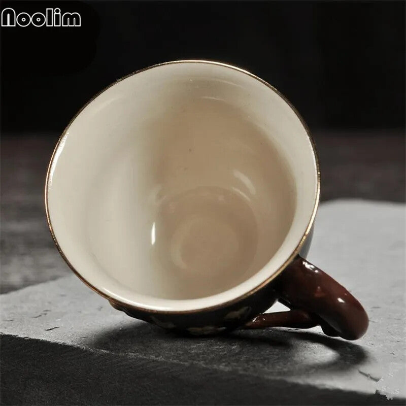 High Quality Ceramic Handpainted Teacups Plum Pattern Master Cup Porcelain