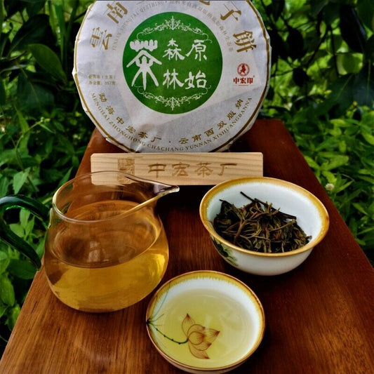 Organic Green Tea Cake Chinese Tea Health Care Natural Arbor Pu'er Tea 357g