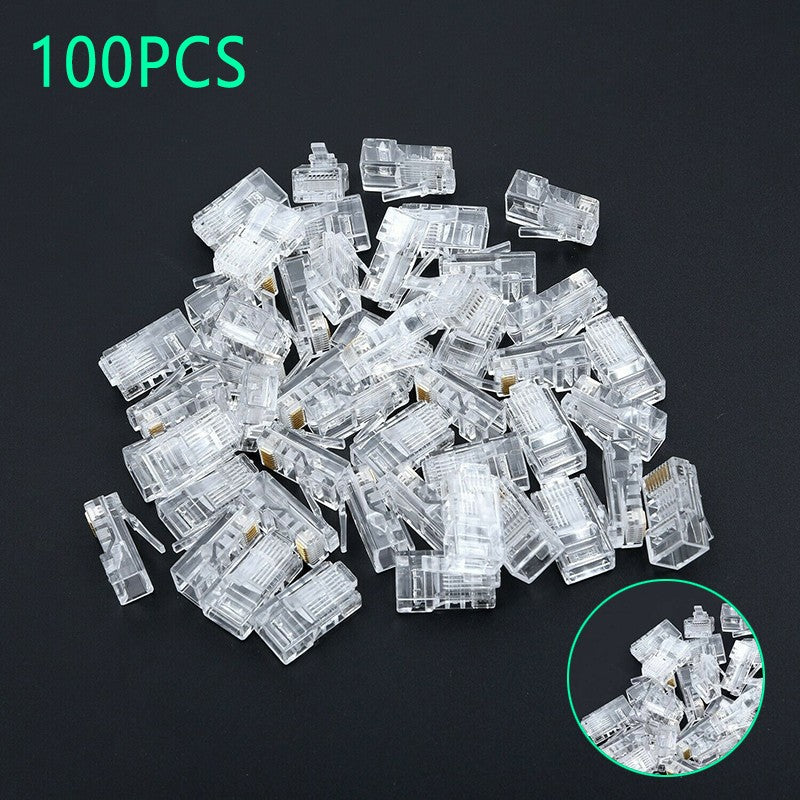 100Pcs Mini RJ45 Network Plug 8P8C CAT5e Cable Connector End Pass Through