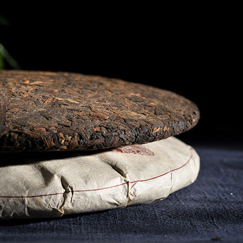 357g Round Pu'er Tea Cake Yunnan Old Tree Cooked Tea Collectible Chinese Puerh