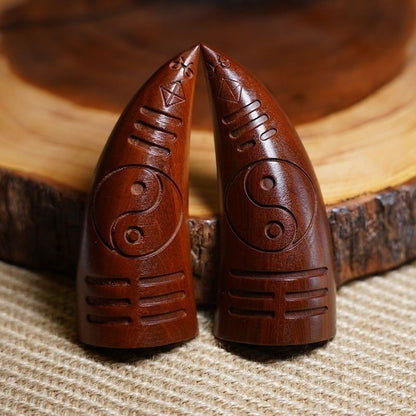 Lightning Jujube Wood Divination Horns Random Color Bagua Carved Sacred Gua Tool