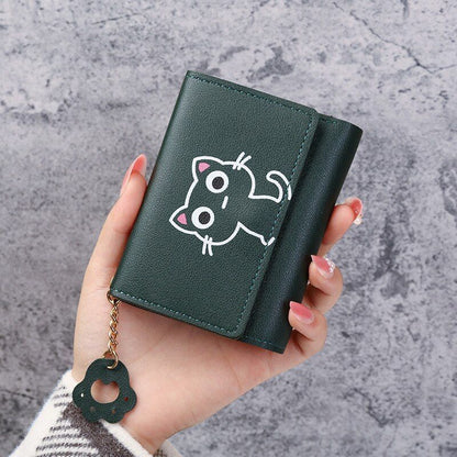 Wallet Cute Short Wallet Leather Small Purse Money Bag Card Holder 11.5x2x9 cm