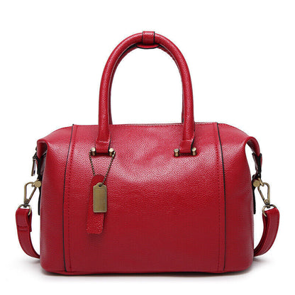Women's Boston Bag Genuine Leather Crossbody Shoulder Bag Satchel Tote Handbags