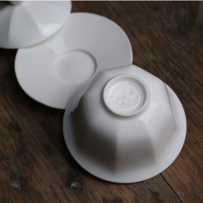 Dehua White China Gaiwan Tureen Tea Cup Bowl Lid Chinese Porcelain Covered Bowl