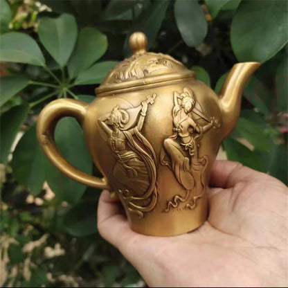 Brass Flying Fairy Tea Pot Wine Pot Exquisite Home Furnishings Decorations