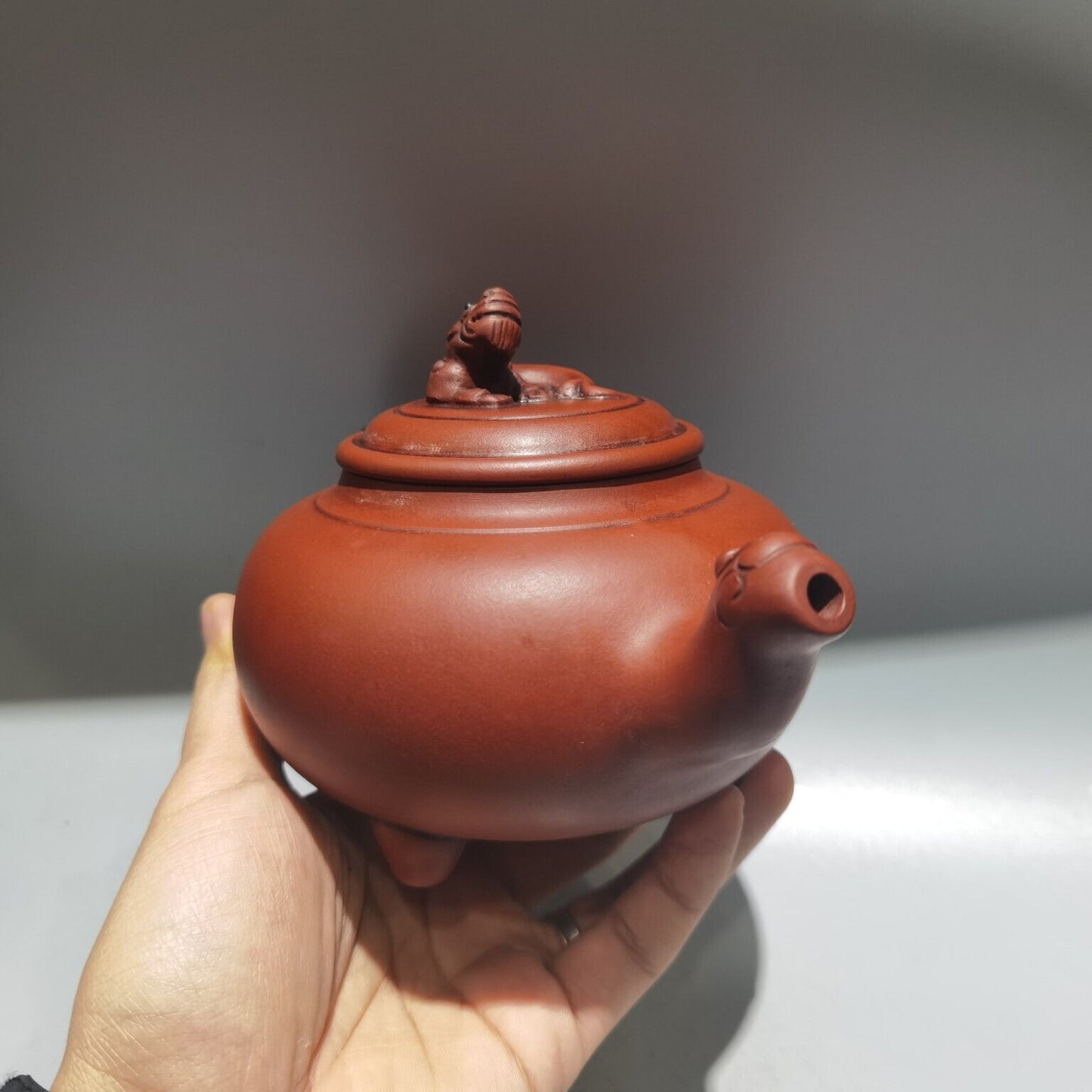 Vintage Chinese Yixing Purple Clay Teapot Zisha Ceremony Carving Collectible Art