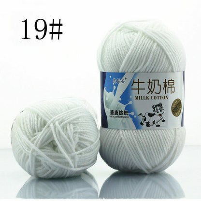 Hot Sale 50g Hand-woven Chunky Yarn Soft Milk Cotton Knitting Baby wool yarn