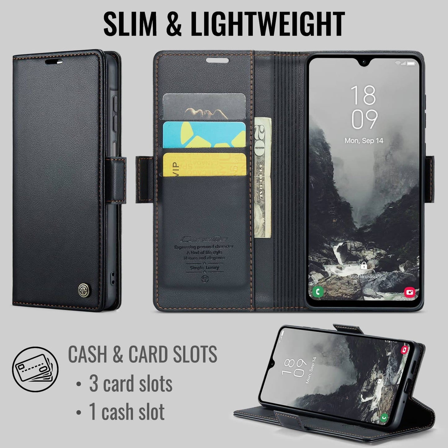 For Samsung Galaxy A27 Wallet Case with Card Holder, RFID Blocking Leather Cover