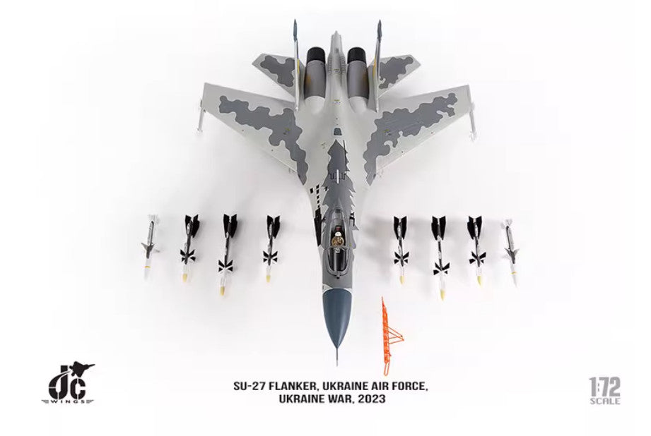1:72 JC Wings Su-27 Flanker Ukrainian Air Force 2023 Fighter Plane Diecast Model