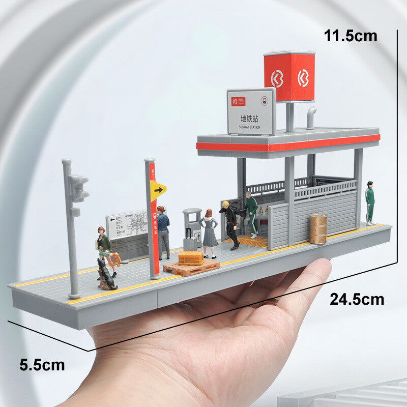 1/64 Model City Subway Station Tunnel Entrance Scene Building Model Gift