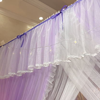 mosquito net double layers bed curtain netting valances dust proof frames queen