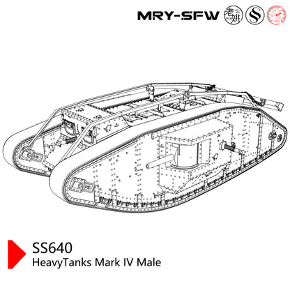 SSMODEL SS200640 1/200 Military Model Kit Great Britain HeavyTanks Mark IV Male