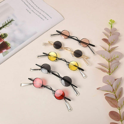 Sunglasses Retro Mini Round Men Metal Frame Gold Black Small Round Popular Lens