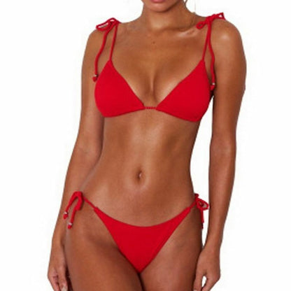 Women Swimsuit Swimwear Bandeau Bikini Solid Bathing Suits Polyester Nylon S M