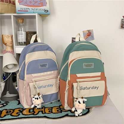 Backpack Multicolor Cute Schoolbag Travel Rucksack Canvas Bags 30*13*42 CM Purse