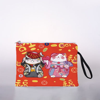 Cosmetic Bag Digital Printing Traveling Storage Purse Zipper Jacquard Pouch 1 PC