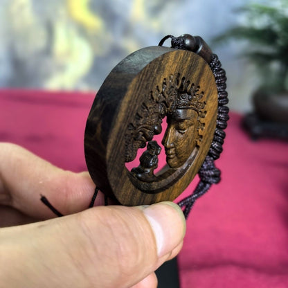 Agarwood Between Buddha & Demon Pendant 5cm Car Decor