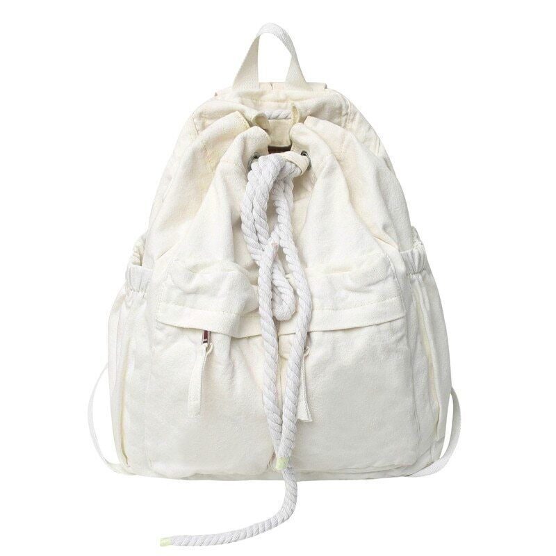Ladies Canvas Girl Book Bag Brown Laptop Backpack Women Travel School Bag Cool