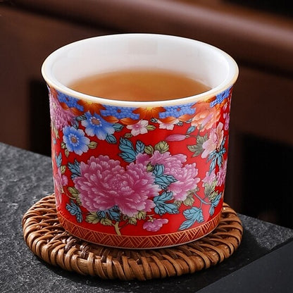 One Cup Color Enamel Craft Porcelain Tea Cup 120ml Ceramic Kungfu Master Cup New