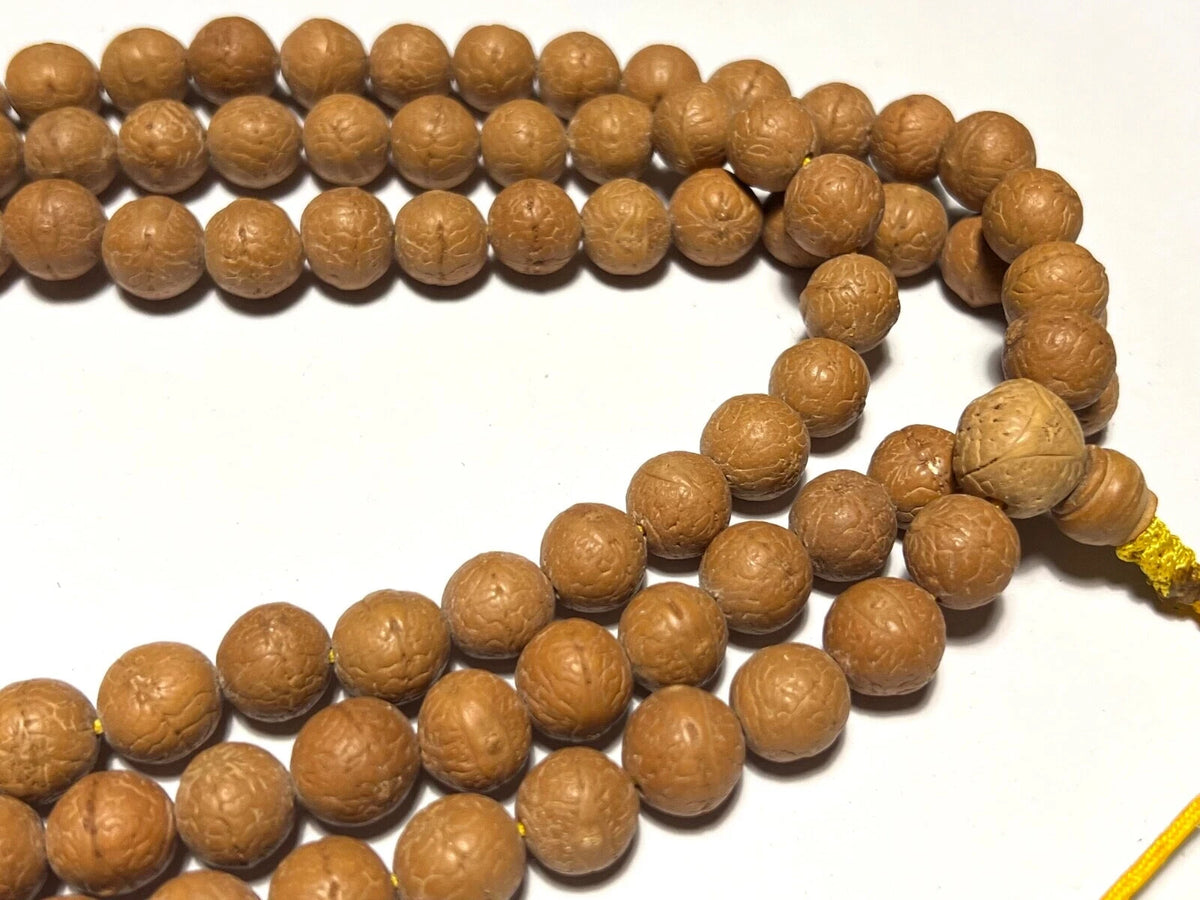 Natural 108 Bodhi Mala Japa Mala Nepal Tibet Buddha Om Yoga Blessing Necklace
