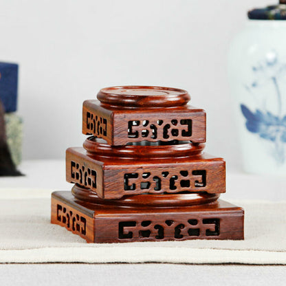 Wooden Display Stands Annatto Pedestal Teapot Vase Bonsai Base Retro Home Decor