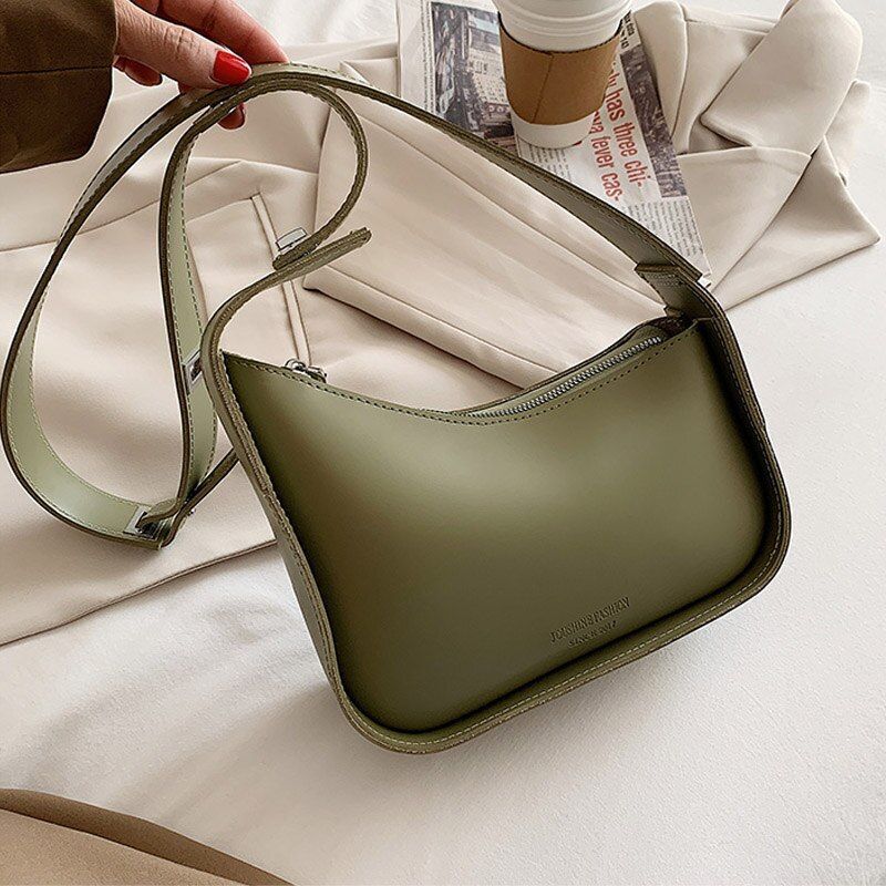 Irregular Square Design Small Shoulder Bag Synthetic Leather Underarm Crossbody