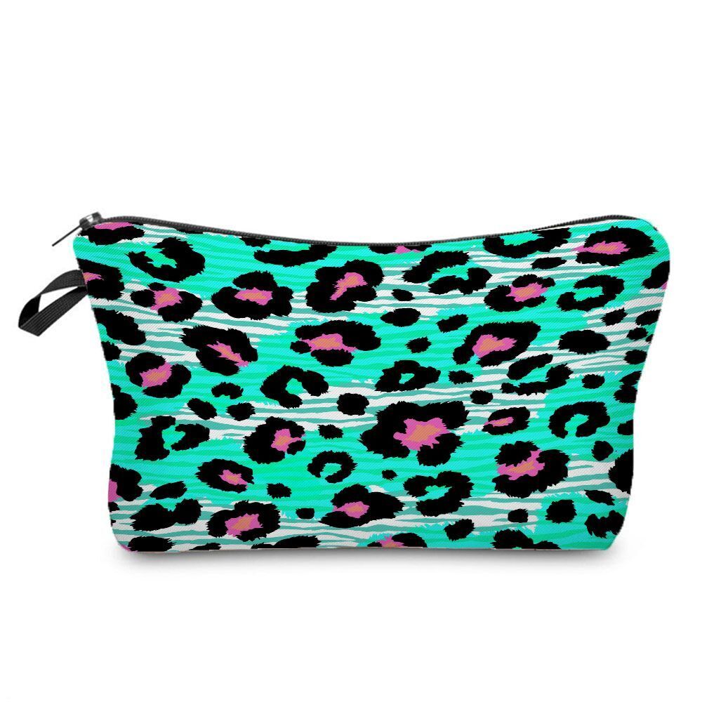 Leopard Printed Cosmetics Organizer Bag Storage Waterproof Makeup Purse Travel