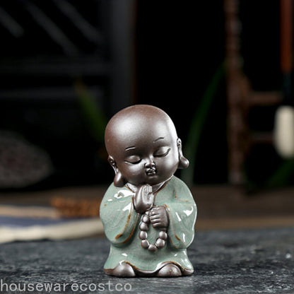 Boutique Ceramic Maitreya Buddha Tea Favorite Tea Table Decoration Purple Sand