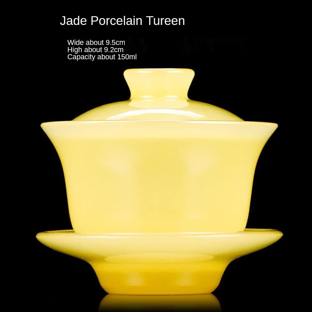 150ml Chinese Dehua Jade Porcelain Tea Cup Master Cup Kung Fu Tea Set Gaiwan